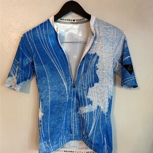NEOPRO Blue White Cycling Jersey Women’s Size XS Short Sleeve Bike Top